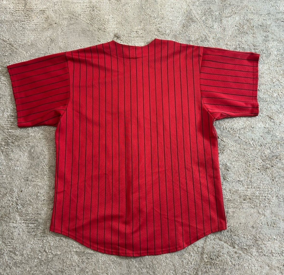 Majestic Vintage Majestic Atlanta Braves Red Pin Stripe Jersey 90s XL Size US XL / EU 56 / 4 - 2 Thumbnail