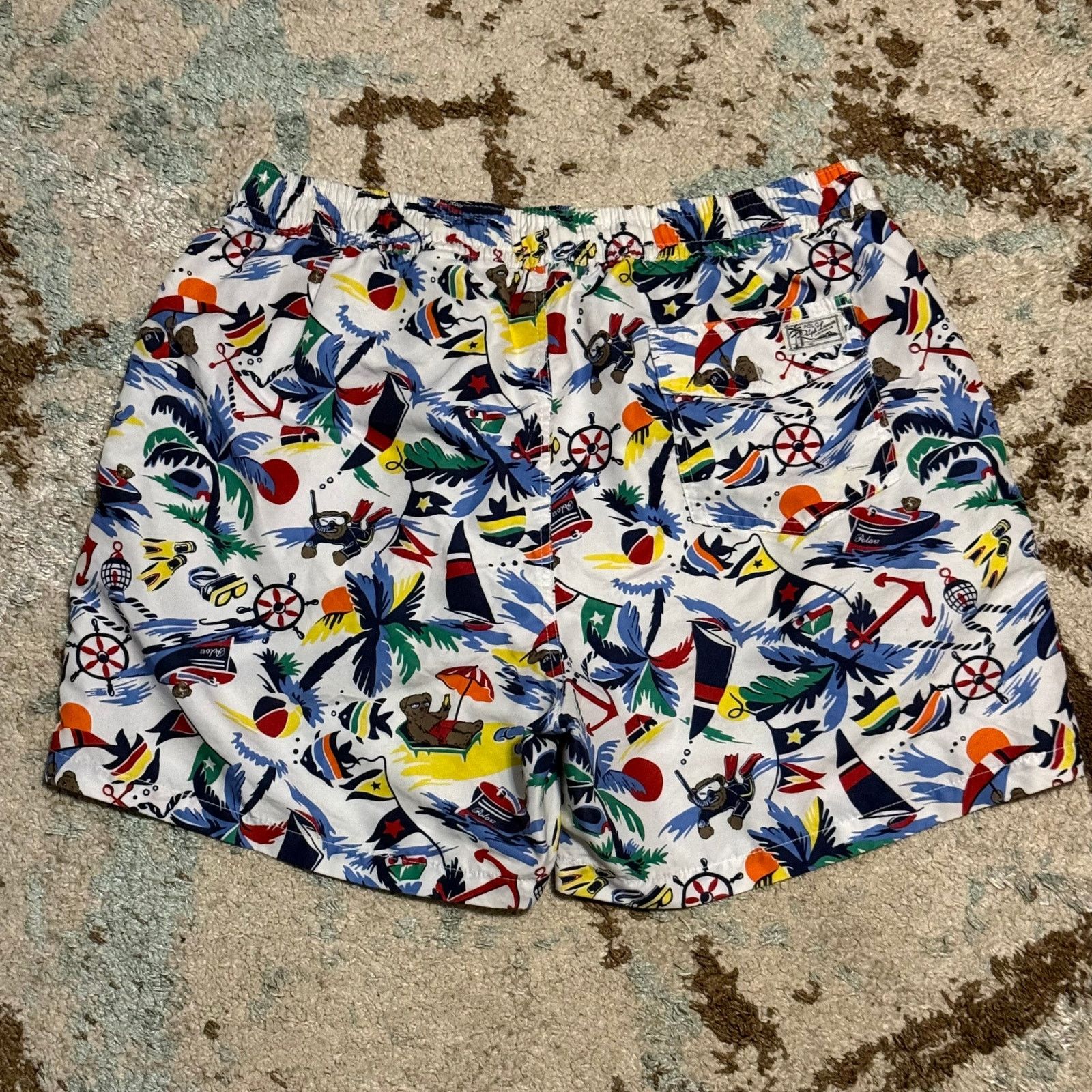 Polo Ralph Lauren Polo Ralph Lauren Polo Bear Watersports Swim Trunks Size 2XL Size US 40 / EU 56 - 2 Thumbnail