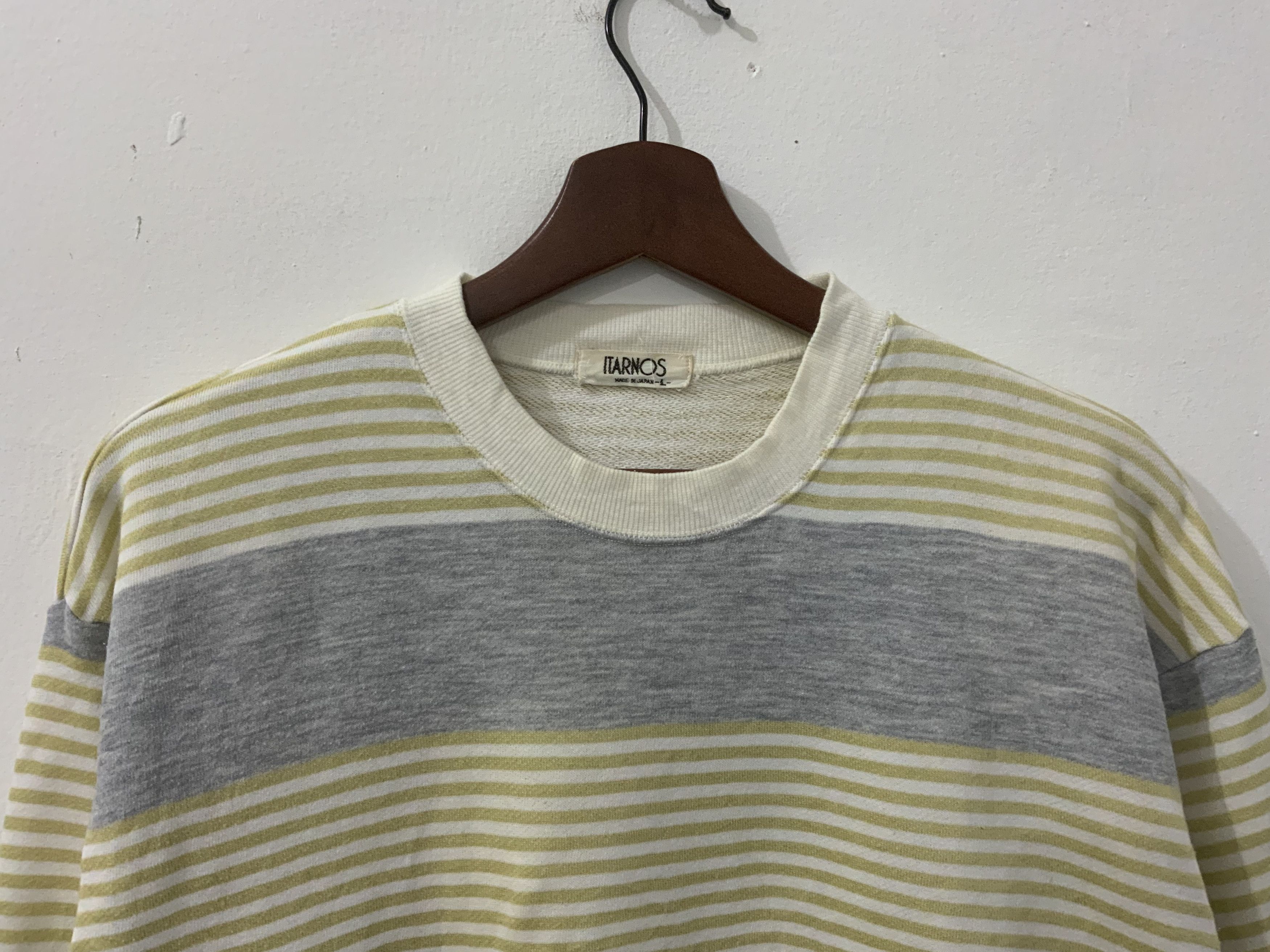 Japanese Brand Vintage Itarnos Striped Japan Made Sweatshirt Size US L / EU 52-54 / 3 - 3 Thumbnail