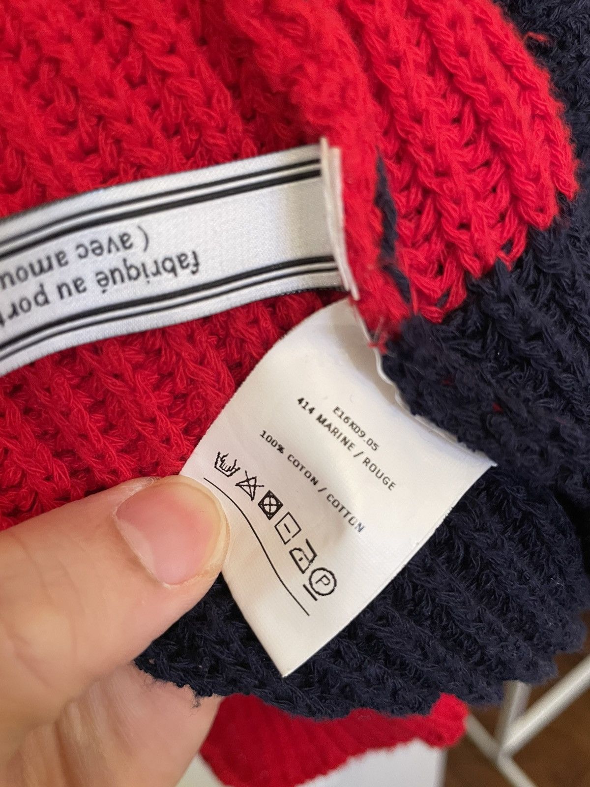 AMI ami Cotton knit sweater navy red Size US M / EU 48-50 / 2 - 4 Thumbnail