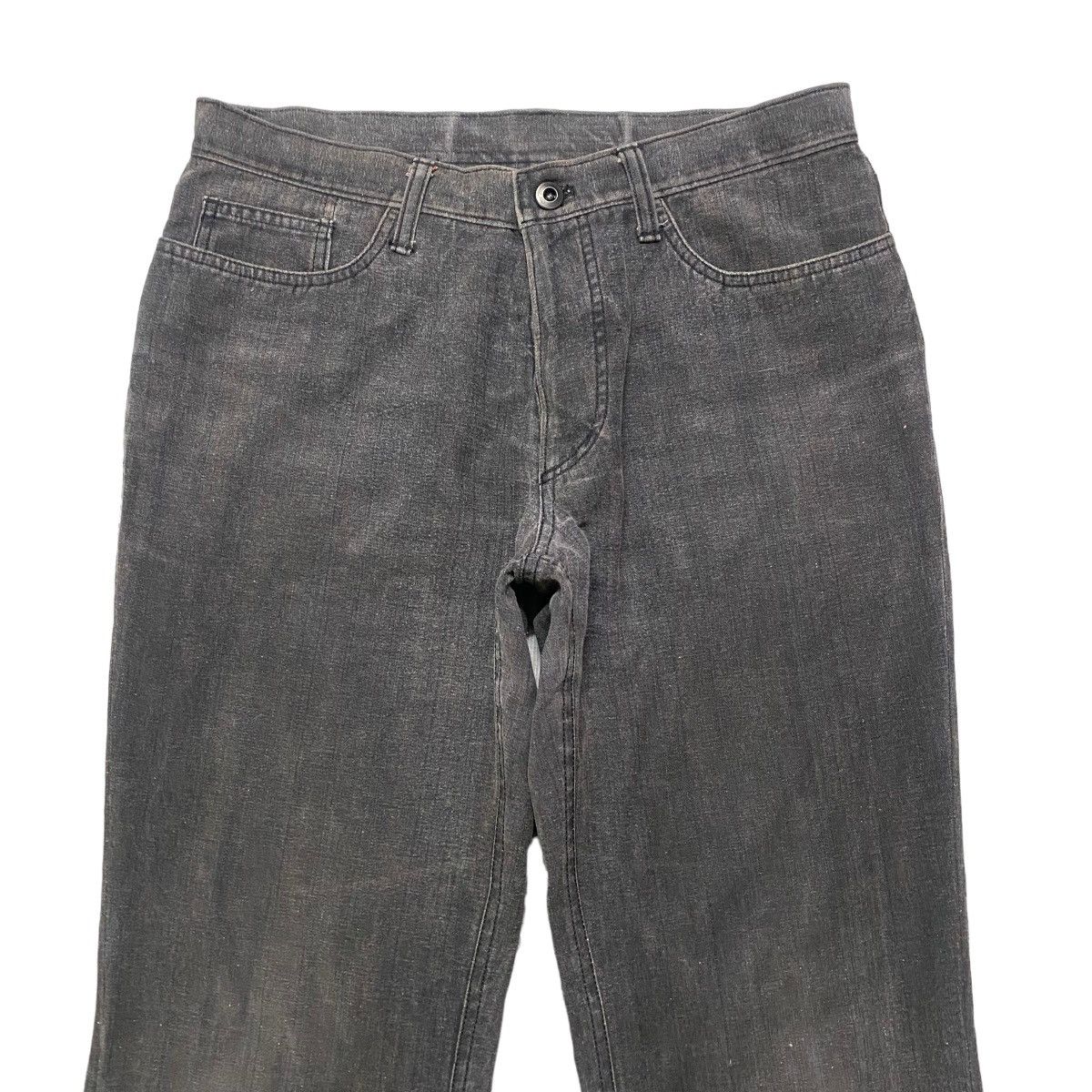 Japanese Brand DOMON HOMME Rainbow Super Flare Denim Jeans Faded Black Size US 31 - 4 Thumbnail
