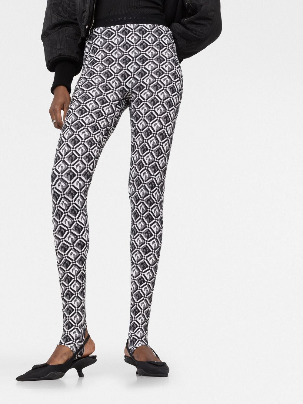 Marine Serre Crescent moon diamond jacquard print leggings Size 28" / US 6 / IT 42 - 6 Thumbnail