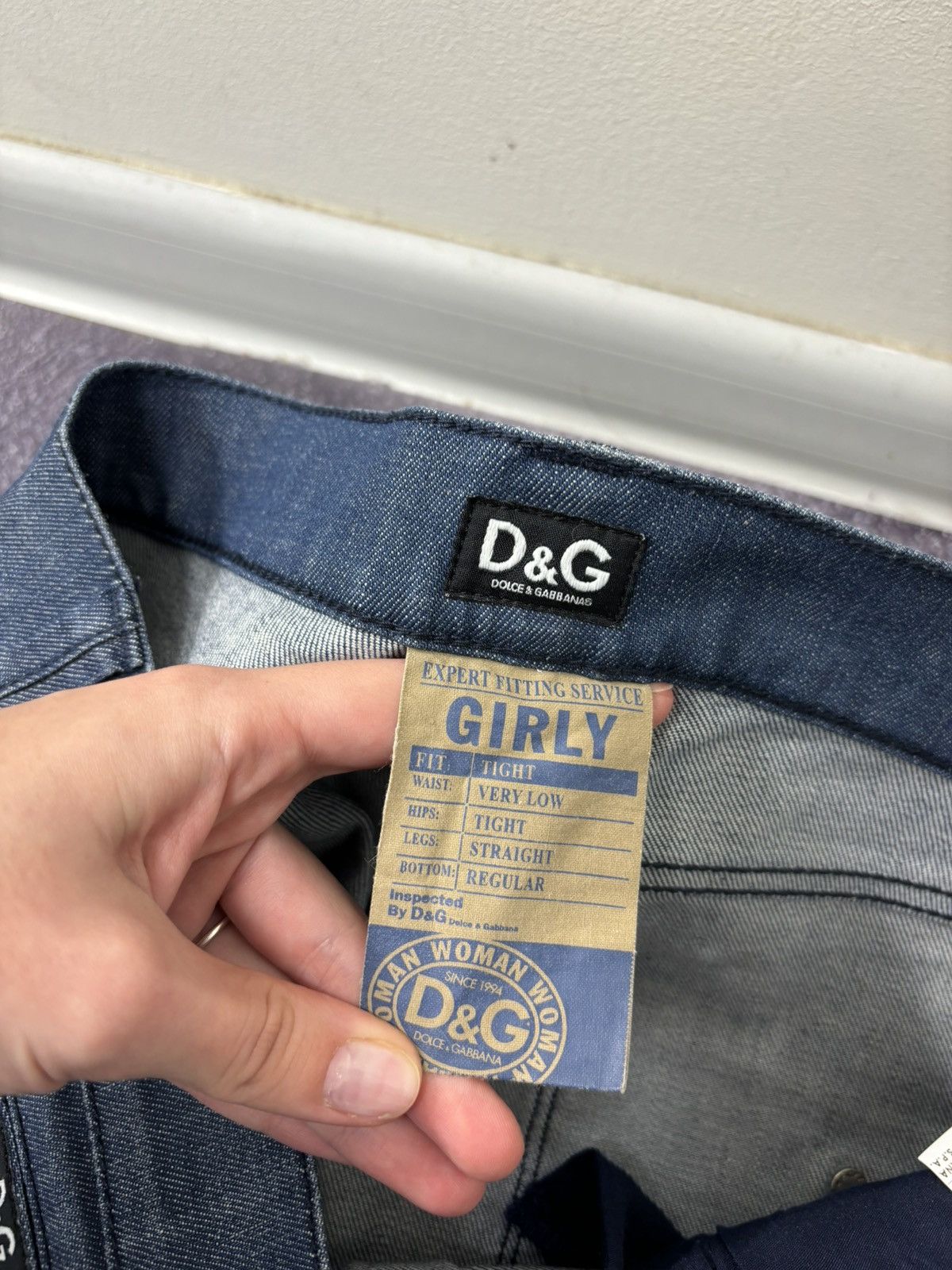 Dolce & Gabbana Vintage Dolce & Gabbana Women’s Girly Low Rise Denim Jeans Size 31" - 8 Thumbnail