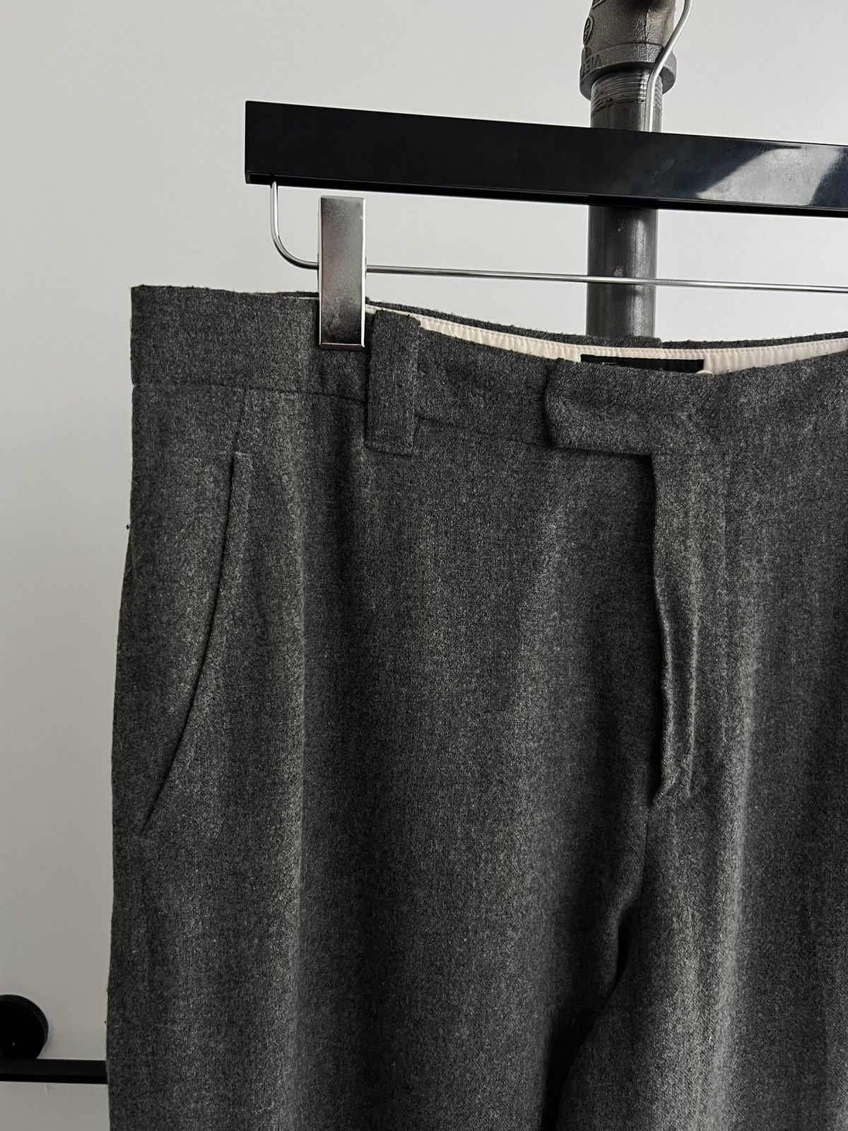 Ann Demeulemeester SS97 Gray Wool Wide Trousers Size 28" / US 6 / IT 42 - 2 Thumbnail