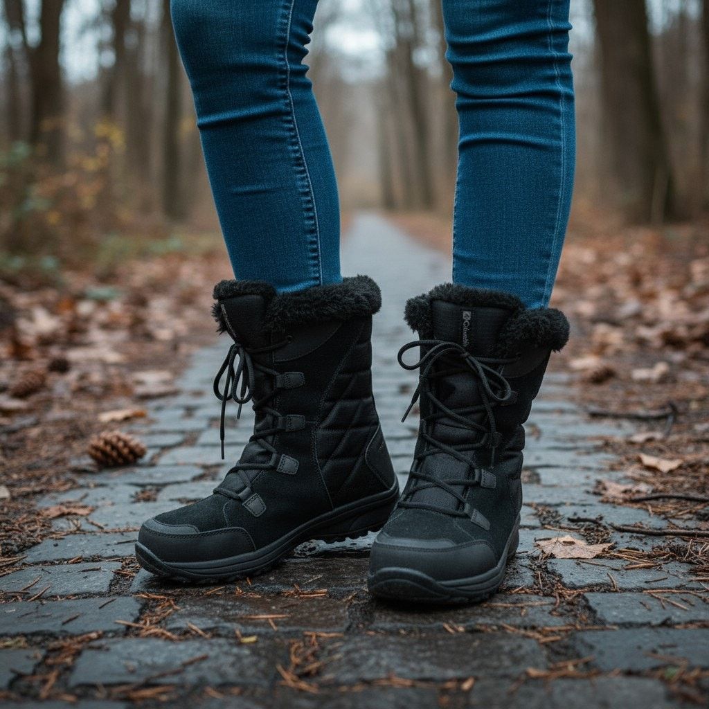 Columbia Columbia Ice Maiden Snow boots Blk Leather Waterproof Sz 9.5 Size US 9.5 / IT 39.5 - 1 Thumbnail