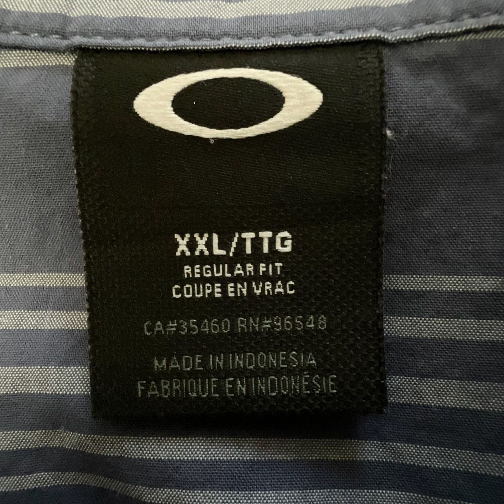 Oakley Oakley Button Up Shirt Short Sleeve Mens 2XL 2Xl Blue Stripe Cotton Casual Shirt Size US XXL / EU 58 / 5 - 5 Thumbnail