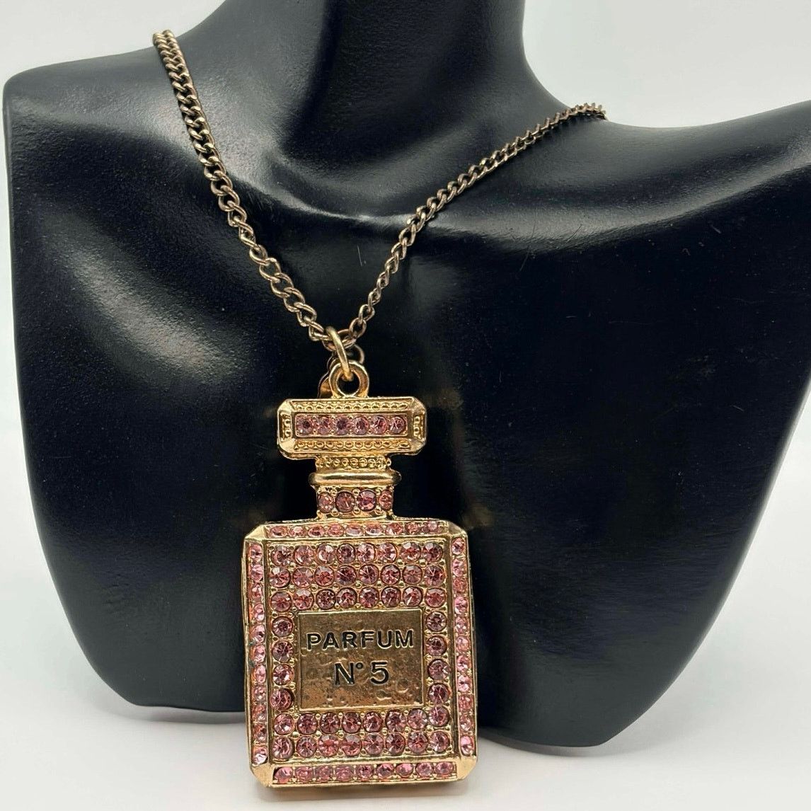 Other Pink Crystal Crystal Perfume Necklace Size ONE SIZE - 1 Thumbnail