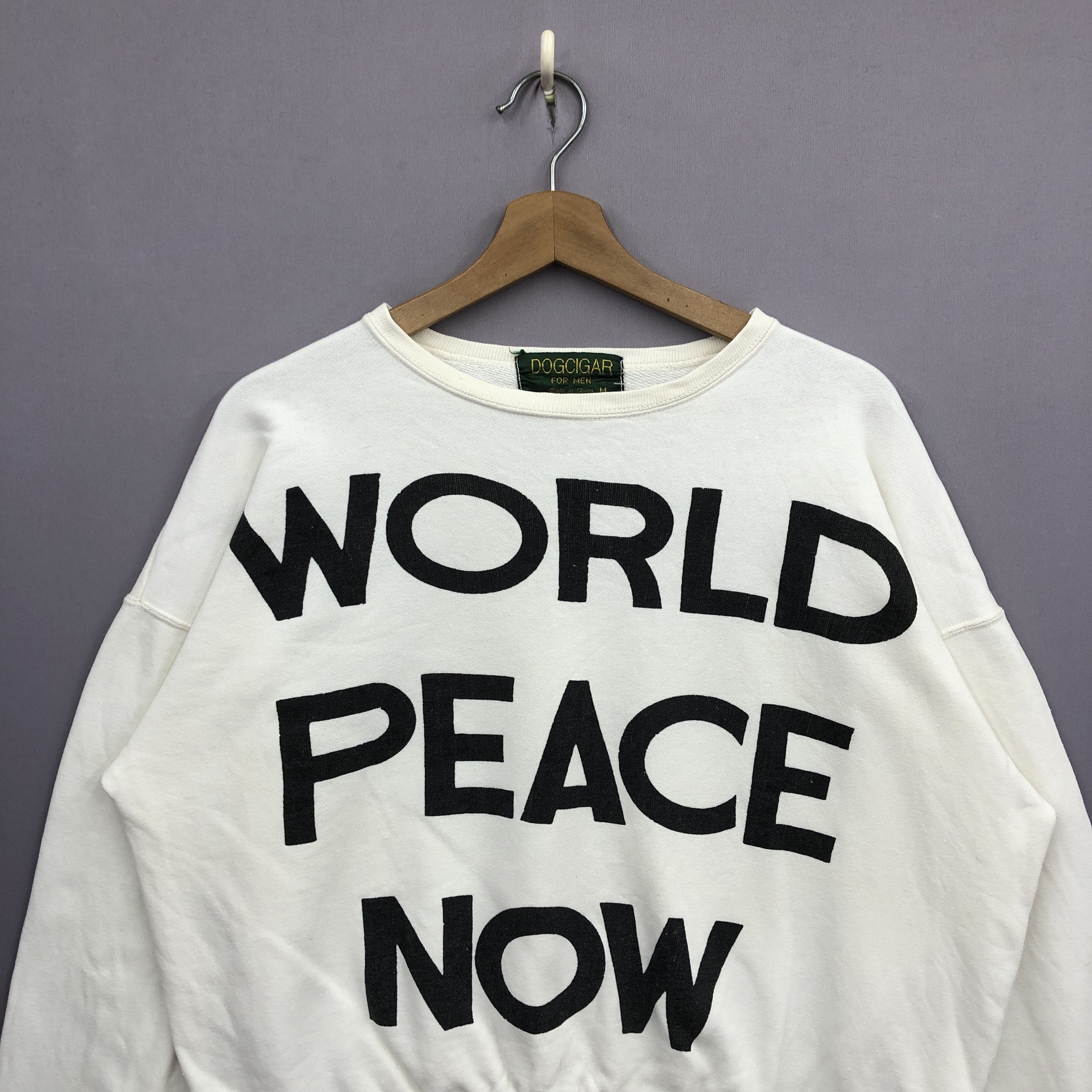 Japanese Brand Vintage 90s World Peace Now Sweater Japan Sweatshirt Jumper Size US M / EU 48-50 / 2 - 2 Thumbnail