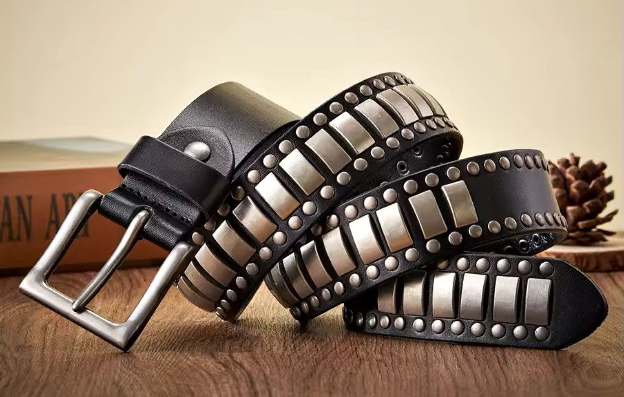 Genuine Leather × Japanese Brand Genuine Leather Metal Pin Buckle Men Belt Size ONE SIZE - 3 Thumbnail