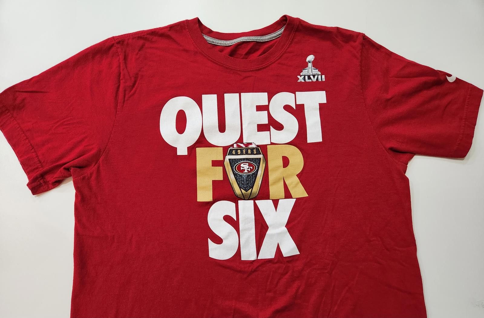 Nike Nike San Francisco 49ers Quest for Six XLVII Large Tees Size US L / EU 52-54 / 3 - 6 Thumbnail