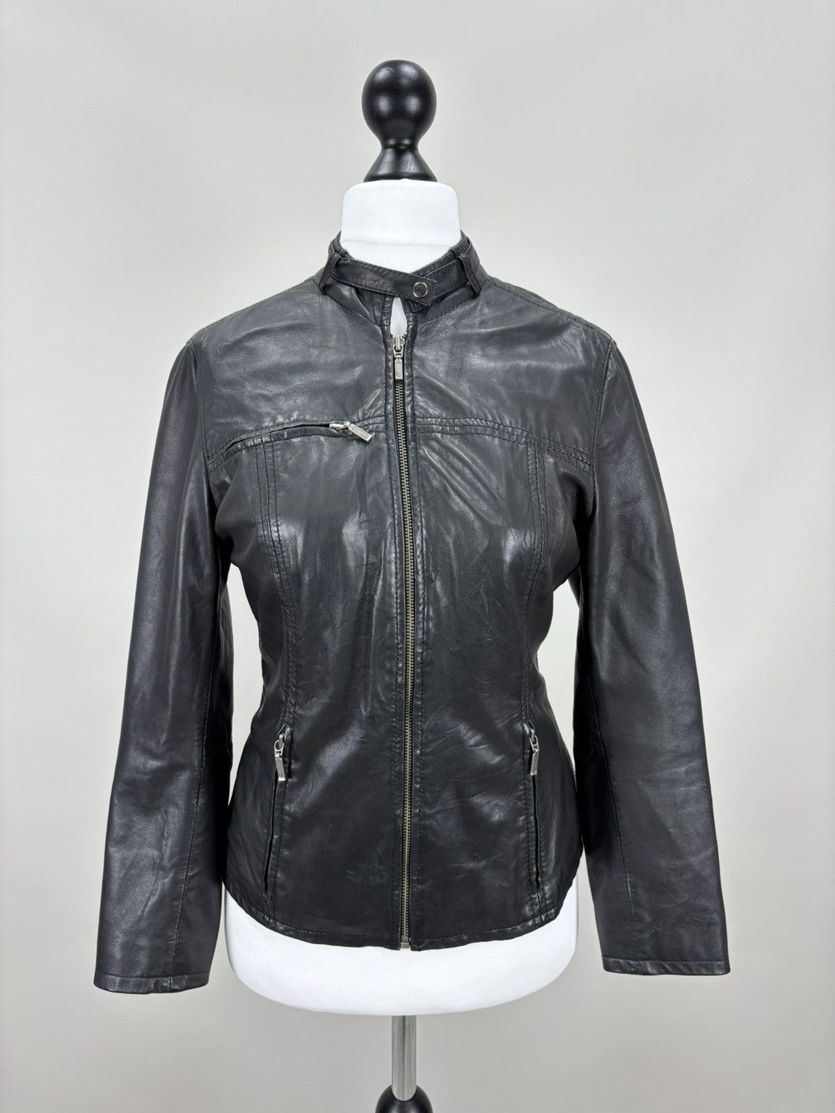 Genuine Leather × Leather Womens leather jacket Oakwood Size M Color Black Size M / US 6-8 / IT 42-44 - 2 Thumbnail