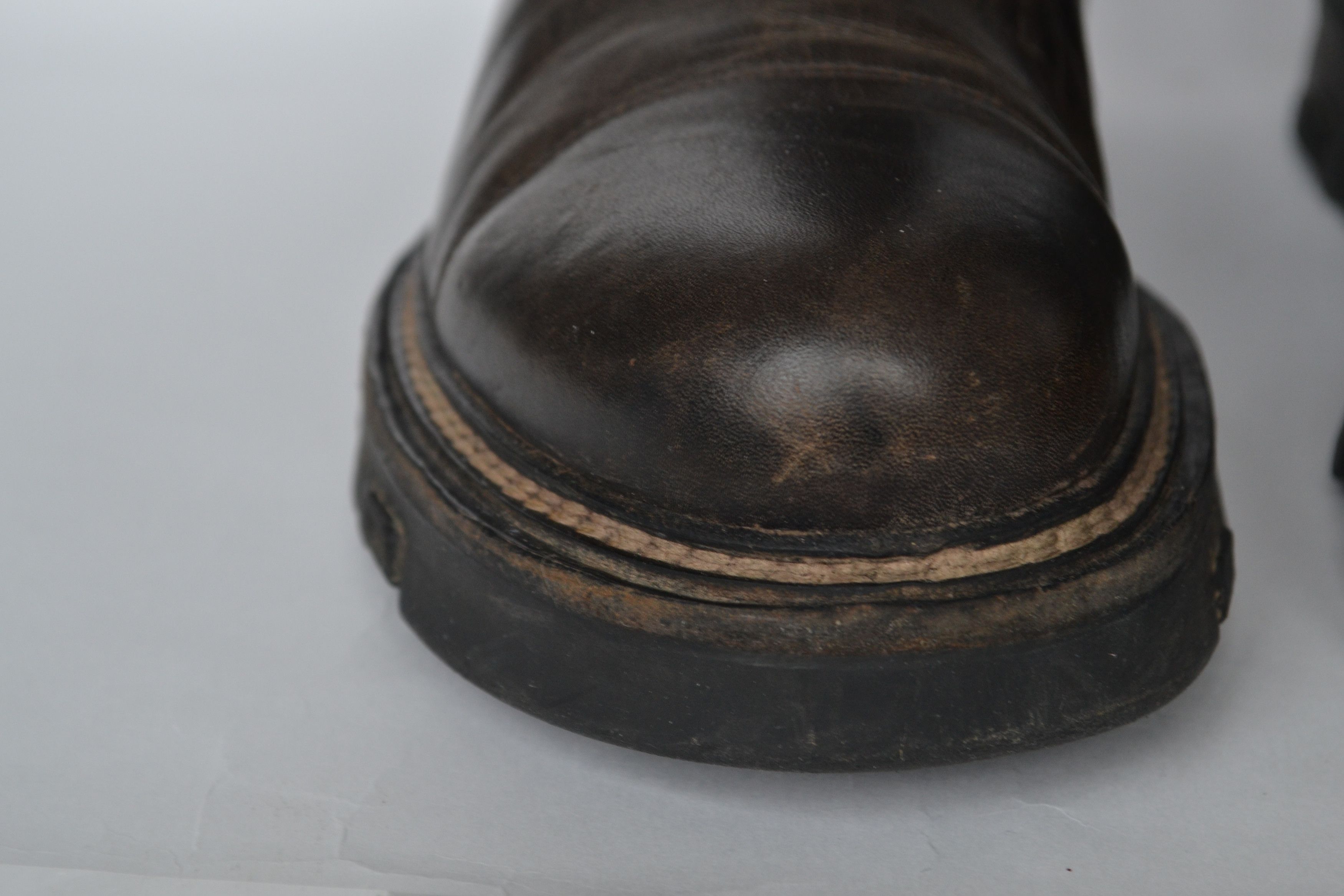 Prada 🔴 PRADA Boots Vintage Leather Tall Brown Khaki Front Zip Size US 10 / IT 40 - 14 Thumbnail
