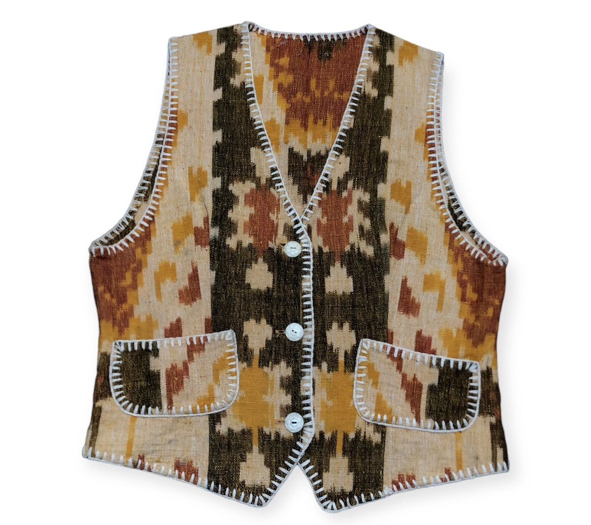 Native × Vintage Vintage Ethnic Native Navajo Blanket Vest Iconic Design Size US M / EU 48-50 / 2 - 1 Thumbnail
