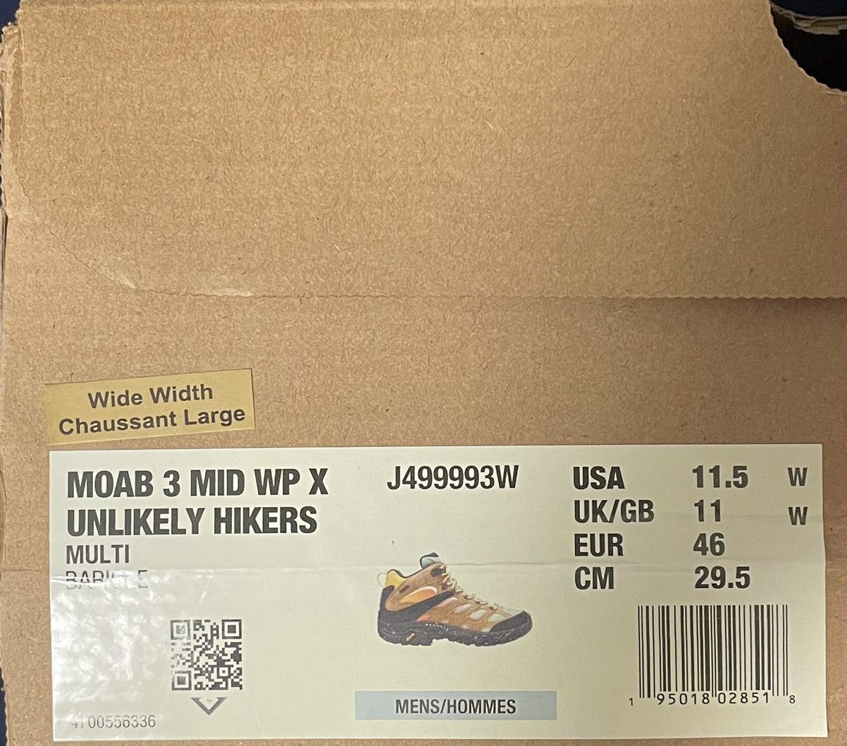image of Merrell X Unlikely Hiker Moab 3 Shoes, Men's (Size 11.5)