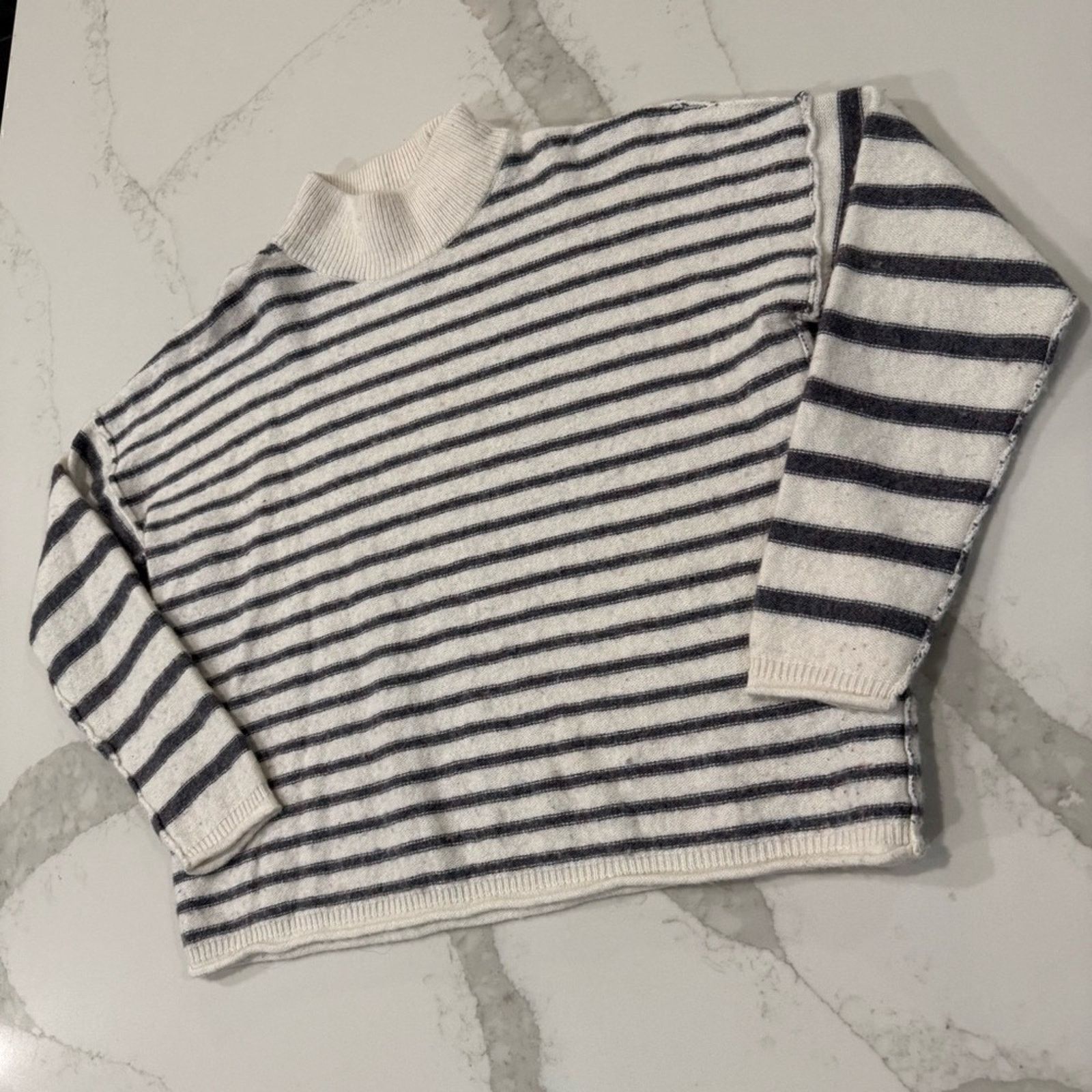 Madewell Madewell Stripe-Play Mockneck Wool Blend Sweater Women Small Size S / US 4 / IT 40 - 6 Thumbnail
