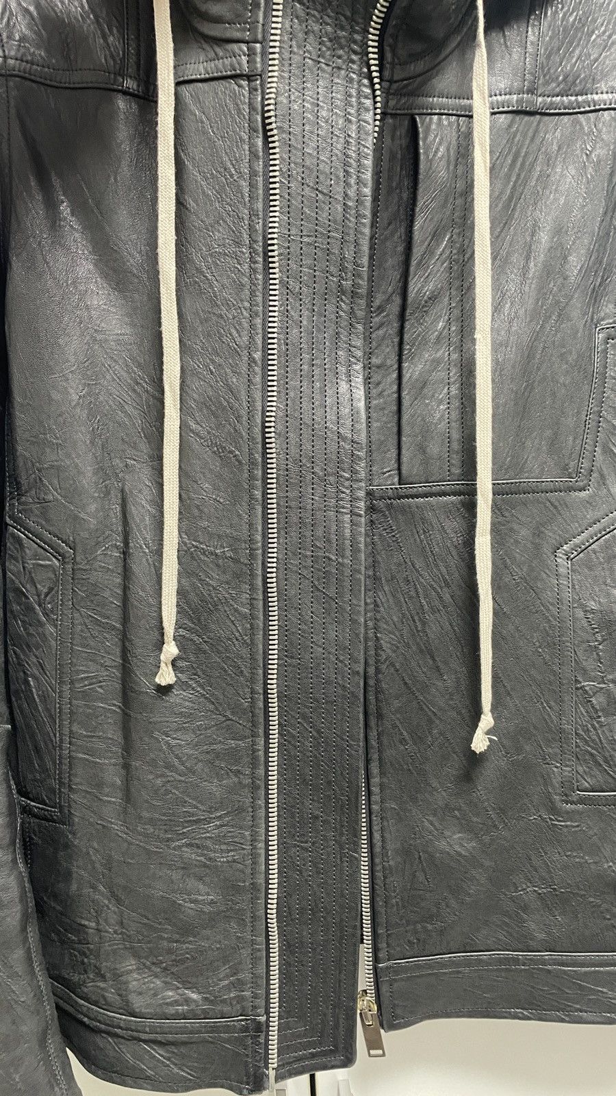 Rick Owens 13f/w Limited leather jacket *mint Hidden hood on neck Size US L / EU 52-54 / 3 - 3 Thumbnail