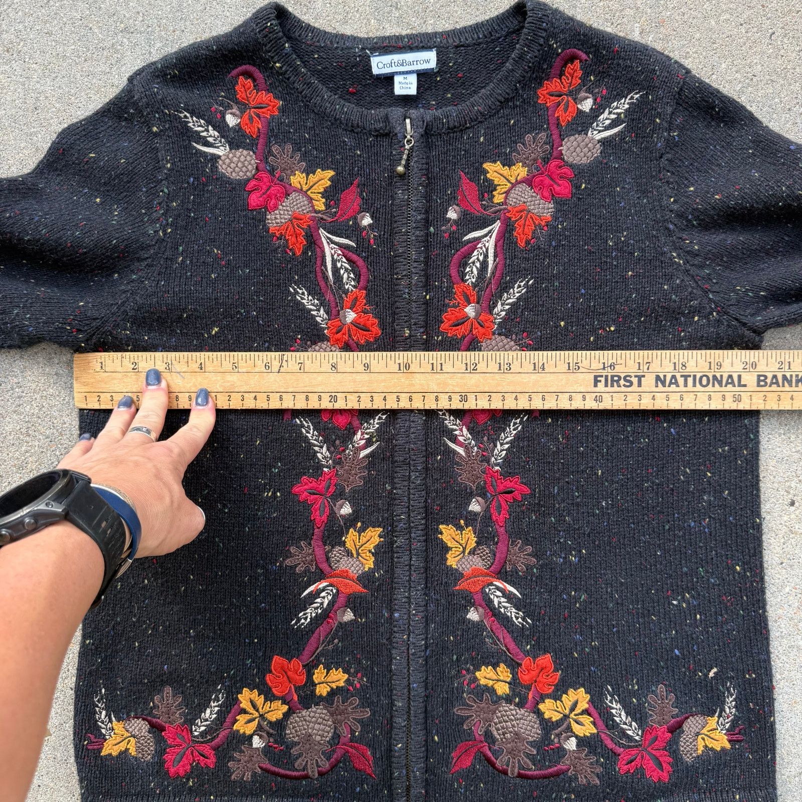 Vintage 90s Moody Fall Leaves Floral Cardigan Sweater MEDIUM Size M / US 6-8 / IT 42-44 - 7 Thumbnail