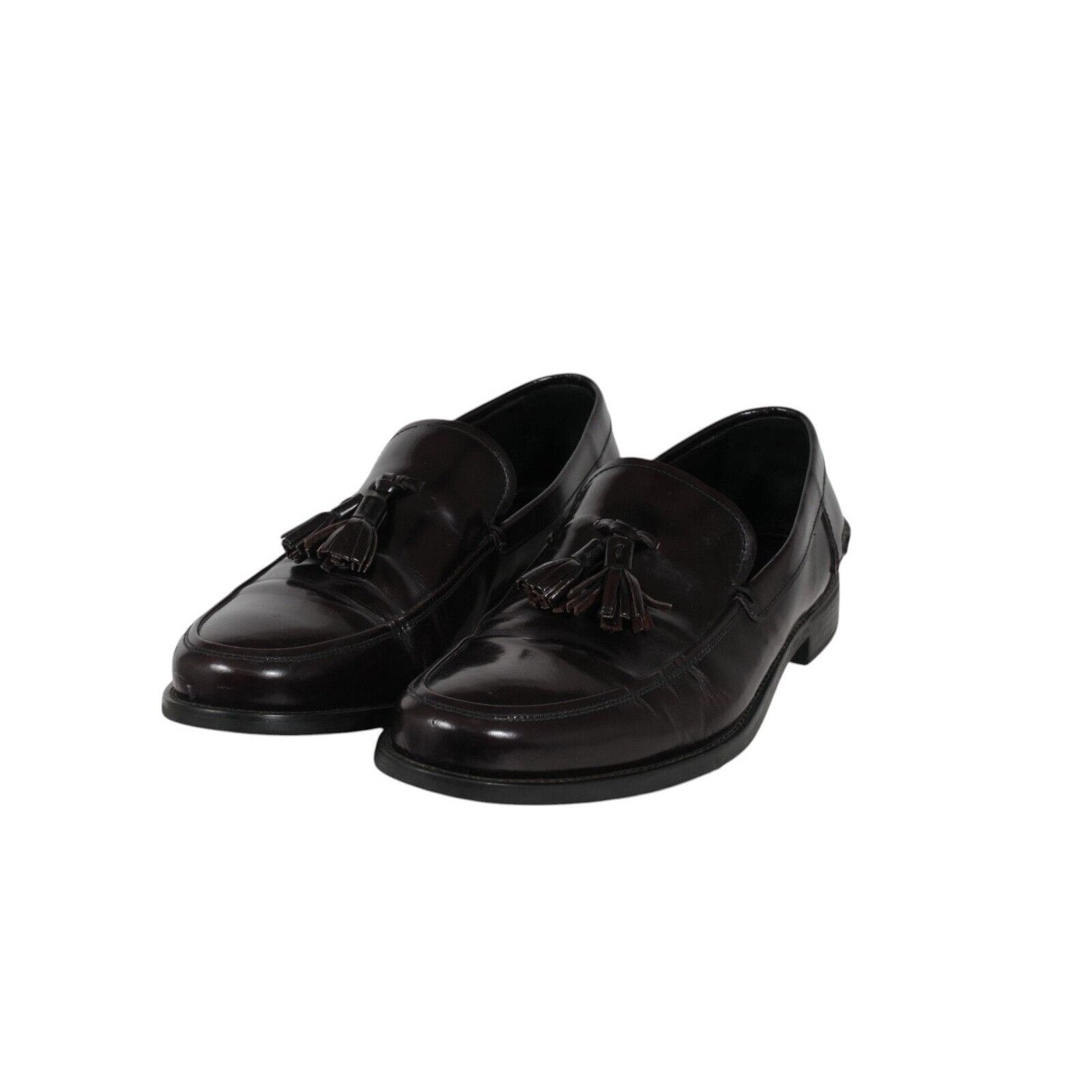 Prada Tassel Loafers Burgundy Red Leather - 02491 Size US 9.5 / EU 42-43 - 3 Thumbnail