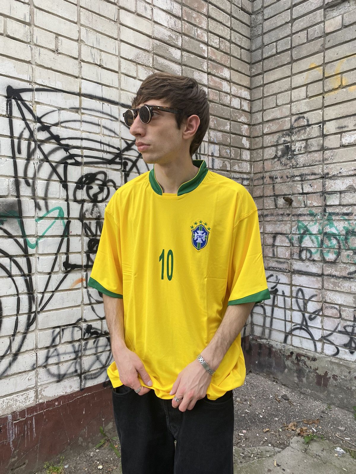 Vintage Blokecore Vintage Brazil #10 RONALDINHO Soccer Jersey Size US XXL / EU 58 / 5 - 9 Thumbnail