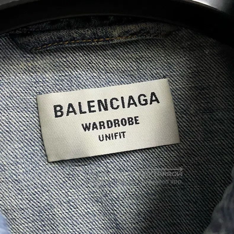 Balenciaga Balenciaga Blue logo full print single-breasted collar den Size US L / EU 52-54 / 3 - 3 Thumbnail