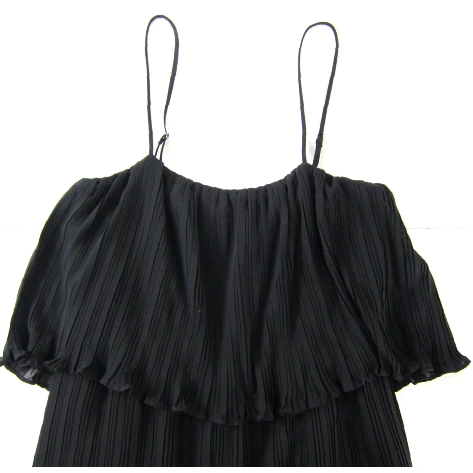 Vintage Gianni Bini Black Ribbed Spaghetti Strap Wide Leg Romper Jumpsuit Women Medium Size 32" / US 10 / IT 46 - 6 Thumbnail