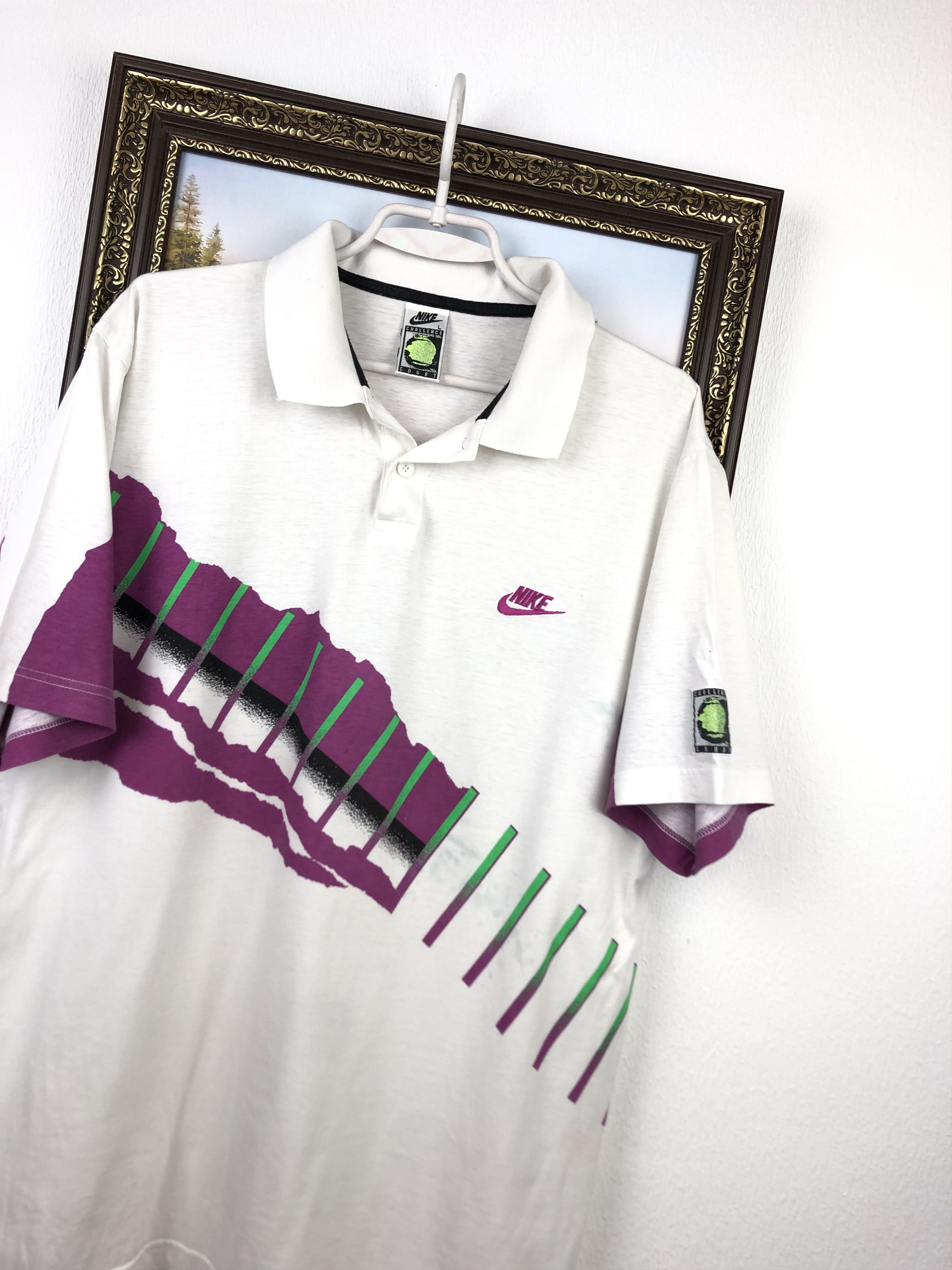 Nike × Vintage Vintage 90's Nike Court Andre Agassi Tennis Shirt Jersey Size US L / EU 52-54 / 3 - 4 Thumbnail