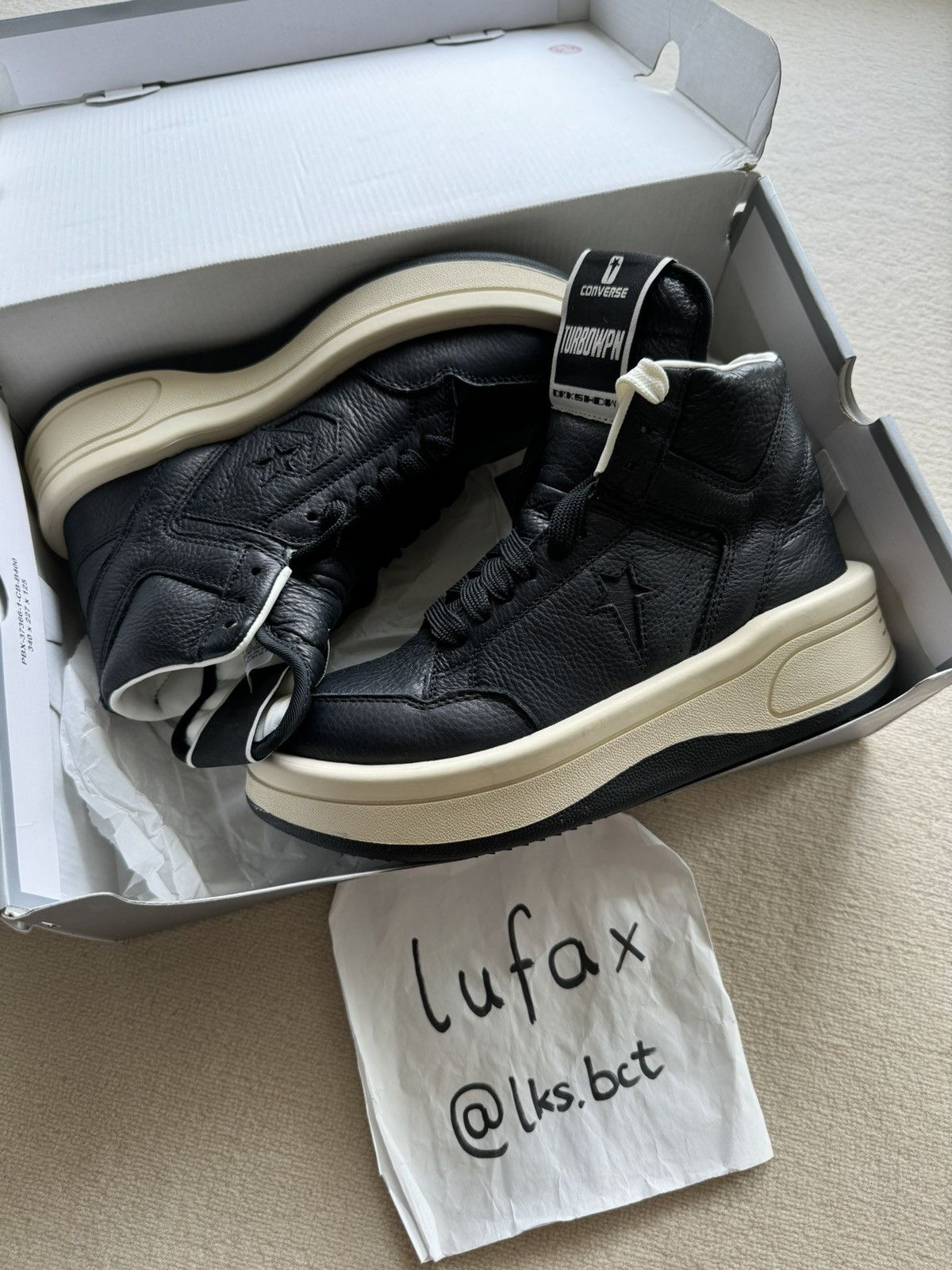 Converse × Rick Owens Drkshdw NEW | TURBOWPN DRKSHDW X CONVERSE WOMENS BLACK/MILK Size US 6 / IT 36 - 1 Thumbnail