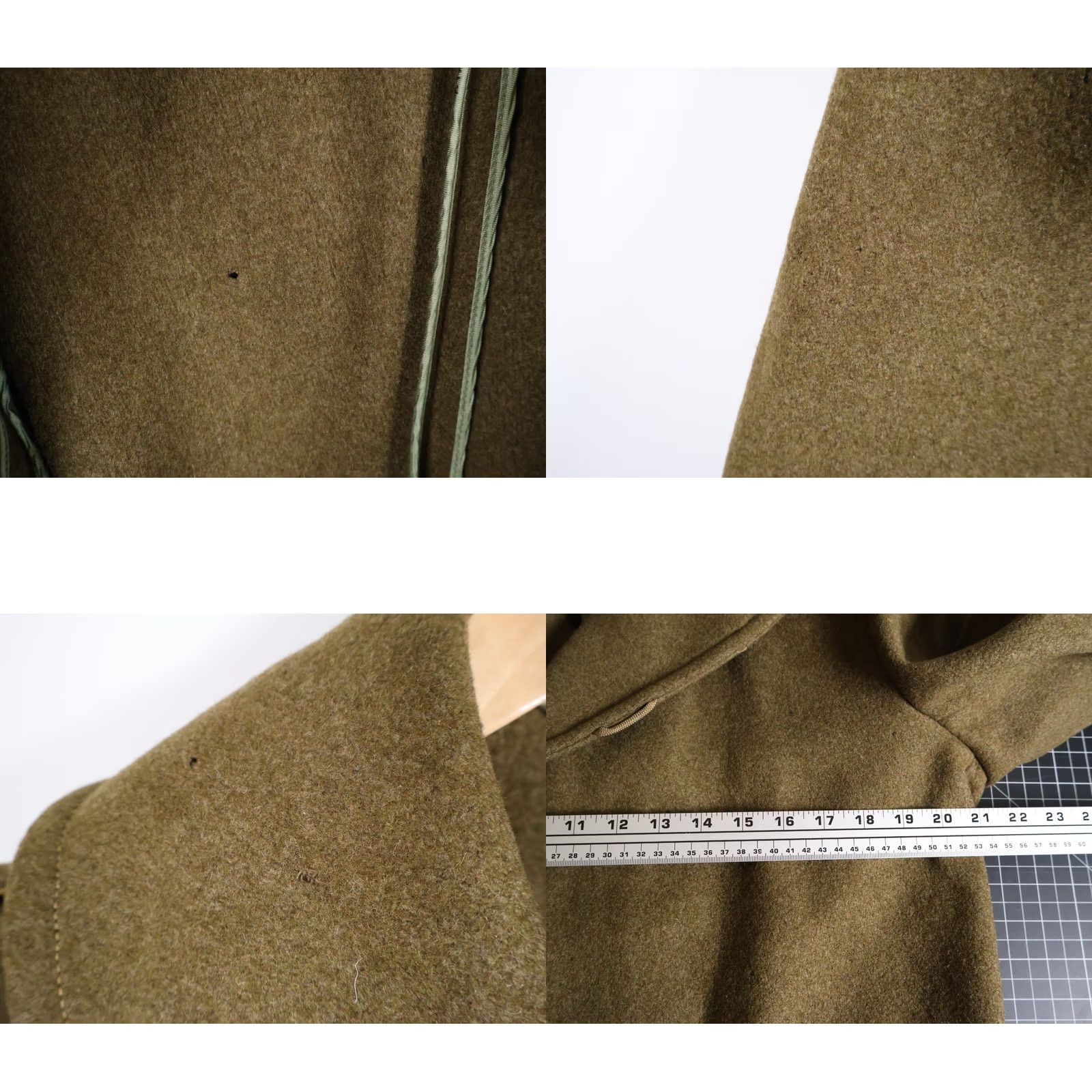 Vintage VTG US Army Melton Wool Pea Coat Men's M Medium Green Military (Moth Damage) Coat Size US M / EU 48-50 / 2 - 8 Thumbnail