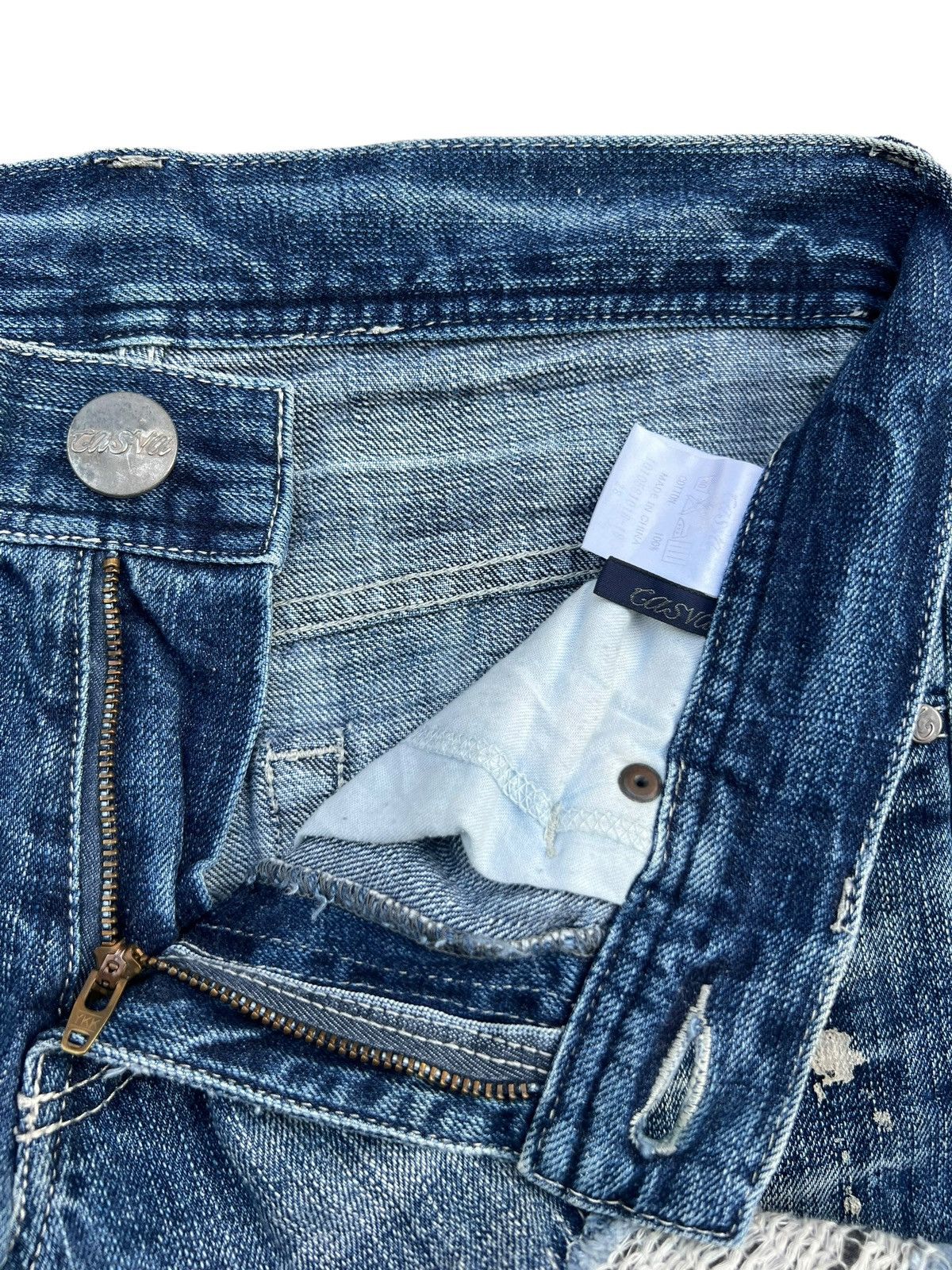 Japanese Brand Casva Distressed Straight Cut Thrash Denim Jeans 31x30 Size US 30 / EU 46 - 9 Thumbnail