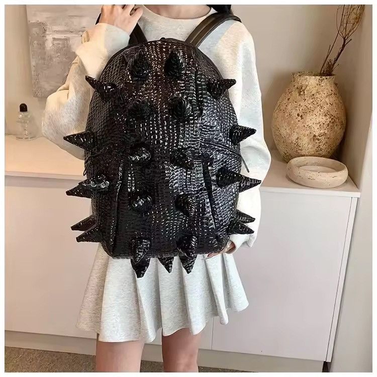 Japanese Brand Architectural Spiked Shell Backpack - PU Leather Size ONE SIZE - 2 Thumbnail