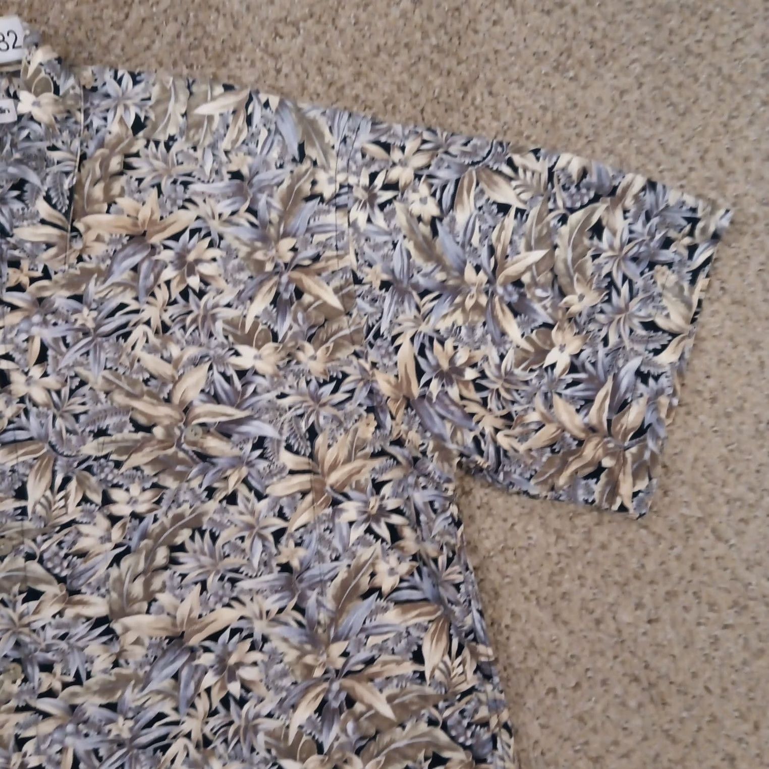 Pierre Cardin Pierre Cardin Shirt Mens XL Beige Floral Short Sleeve Button Up Cotton Size US XL / EU 56 / 4 - 4 Thumbnail