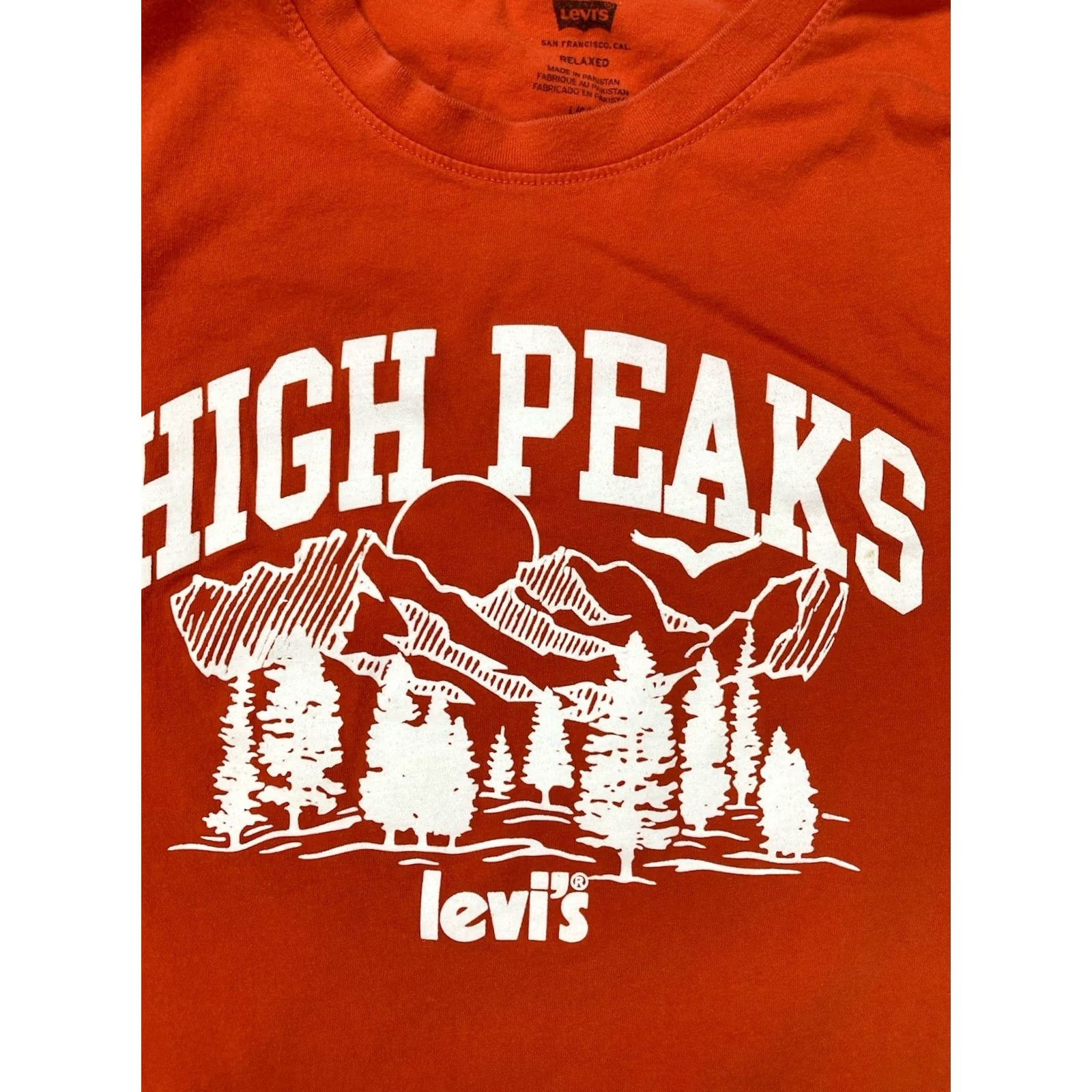 Levi's VINTAGE Levi's High Peaks Graphic T-shirt Men Relaxed Large Orange Short Sleeve Size US L / EU 52-54 / 3 - 2 Thumbnail