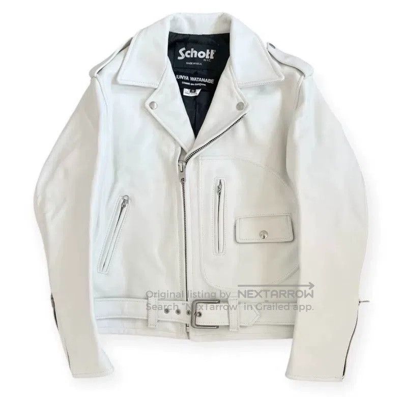Schott Schott White double zip leather jacket Size US XS / EU 42 / 0 - 3 Thumbnail