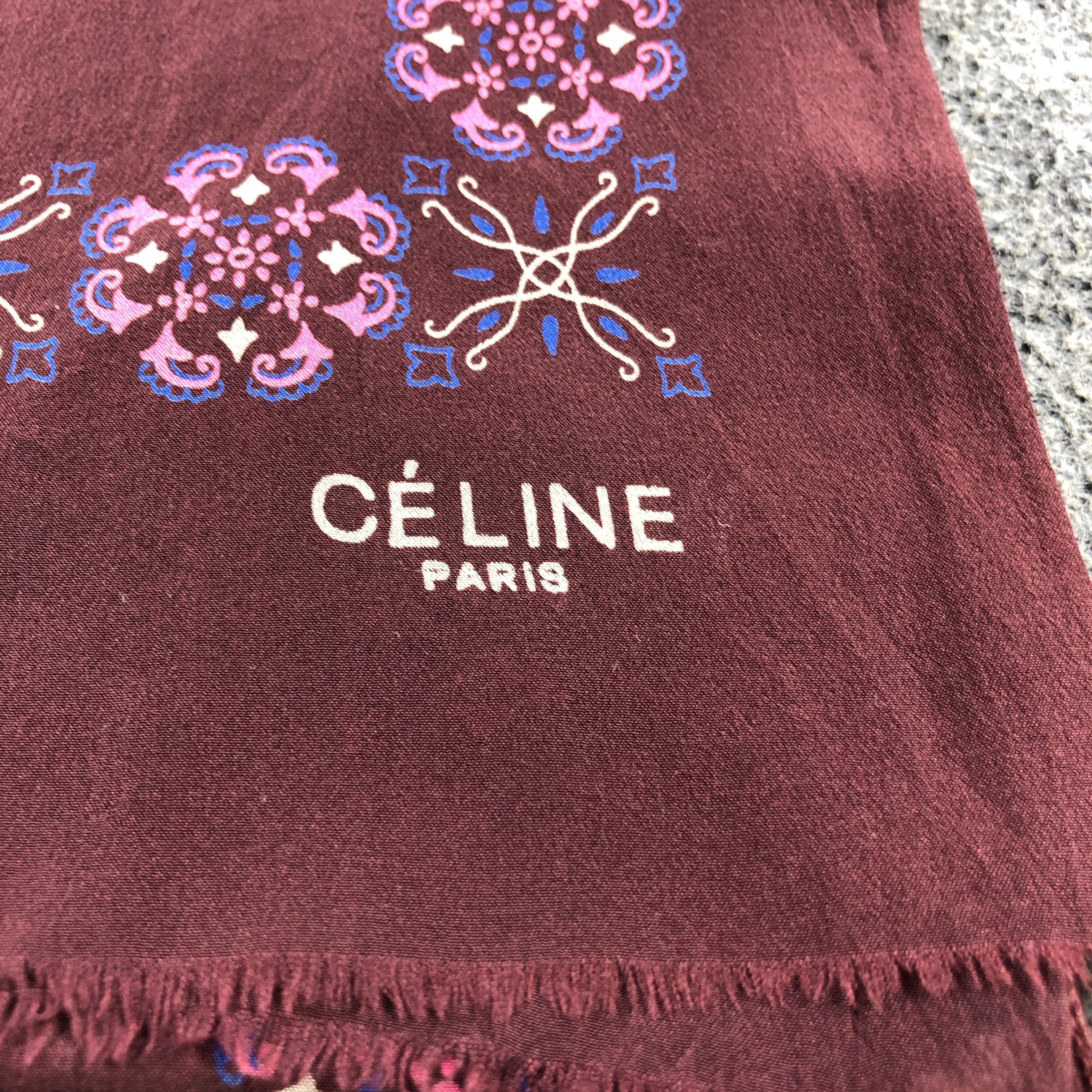 Celine Celine Floral Silk Stole Scarf Muffler Neckwear V2946 Size ONE SIZE - 4 Thumbnail