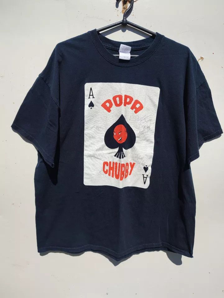 Vintage 1990s Screeenprinted Popa Chubby Tour Tshirt Screenprinted Size US XL / EU 56 / 4 - 1 Thumbnail