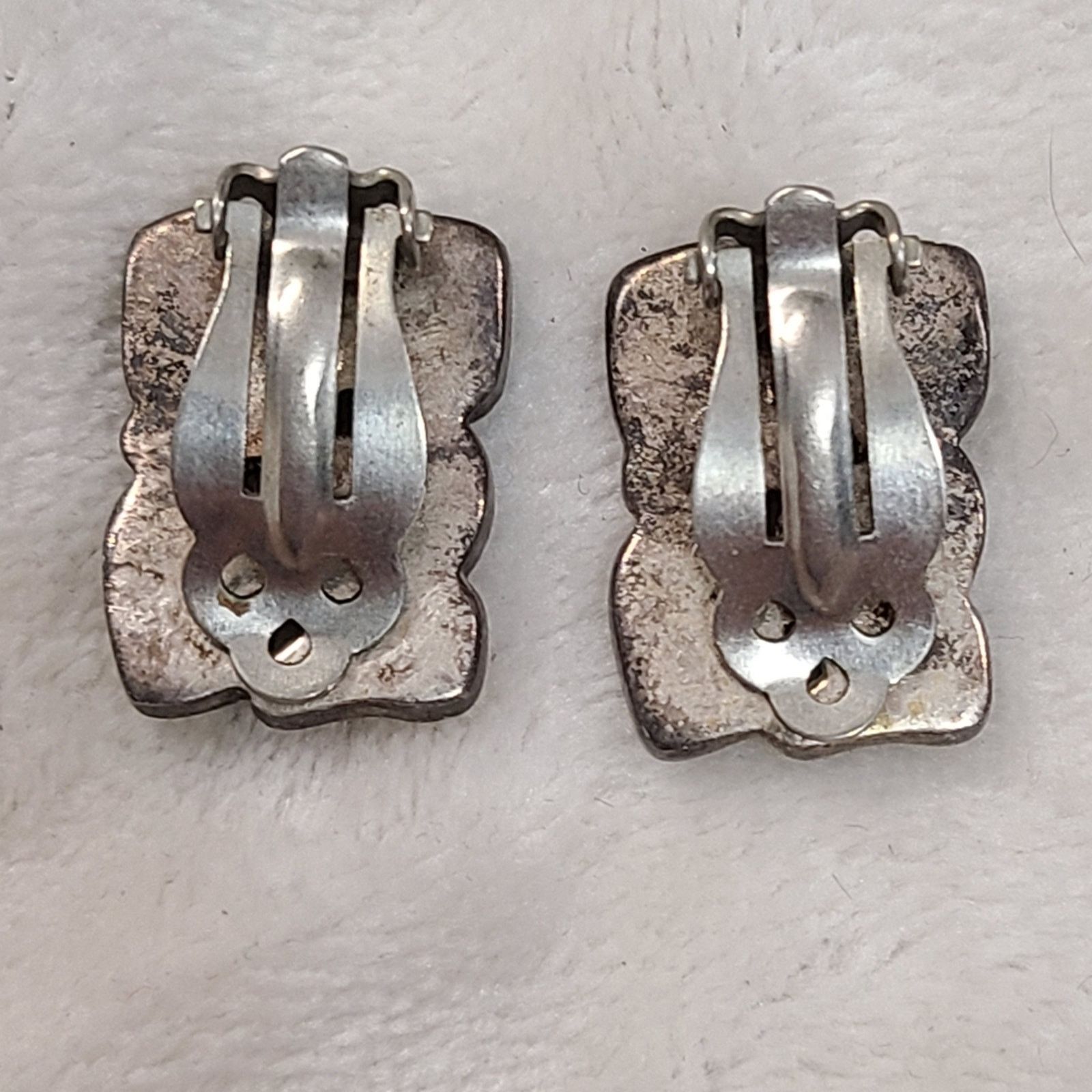 Vintage Vintage Southwestern Sterling Silver & Mixed Stone Earrings Size ONE SIZE - 3 Thumbnail