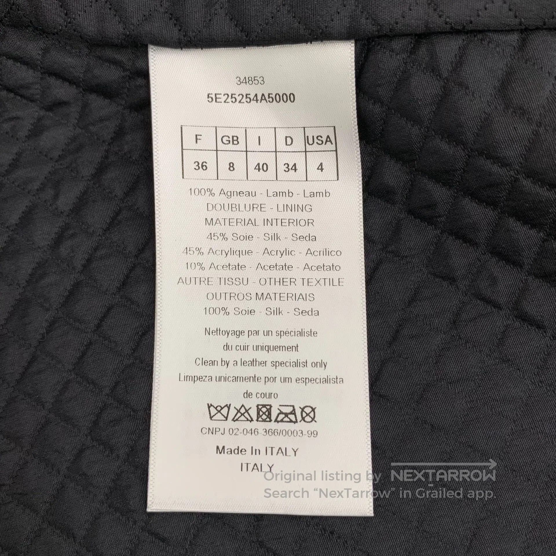 Dior Dior Black Sheepskin Leather Jacket. Size XS / US 0-2 / IT 36-38 - 6 Thumbnail