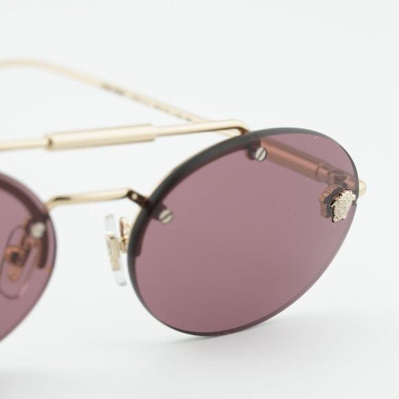 Versace Versace VE2295 1252/1A Sunglasses Gold Oval Frame Size ONE SIZE - 2 Thumbnail