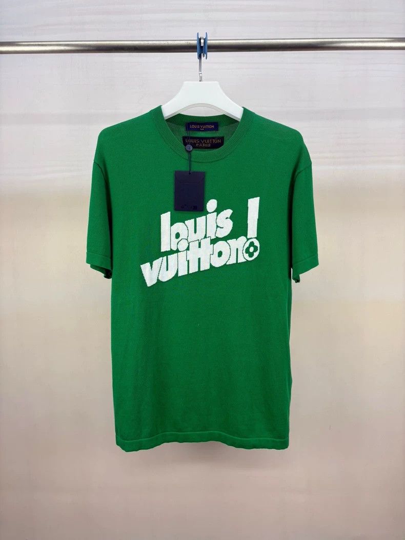 Louis Vuitton Louis Vuitton Green Logo Knit Short Sleeve-yf Size US M / EU 48-50 / 2 - 1 Thumbnail