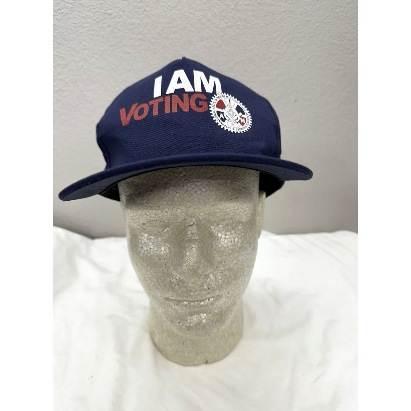 Vintage VINTAGE UNIONMADE Snapback Hat Blue I Am Voting Union Worker Mechanics and Aerospace VTG Hat Mens Snapback Size ONE SIZE - 2 Thumbnail