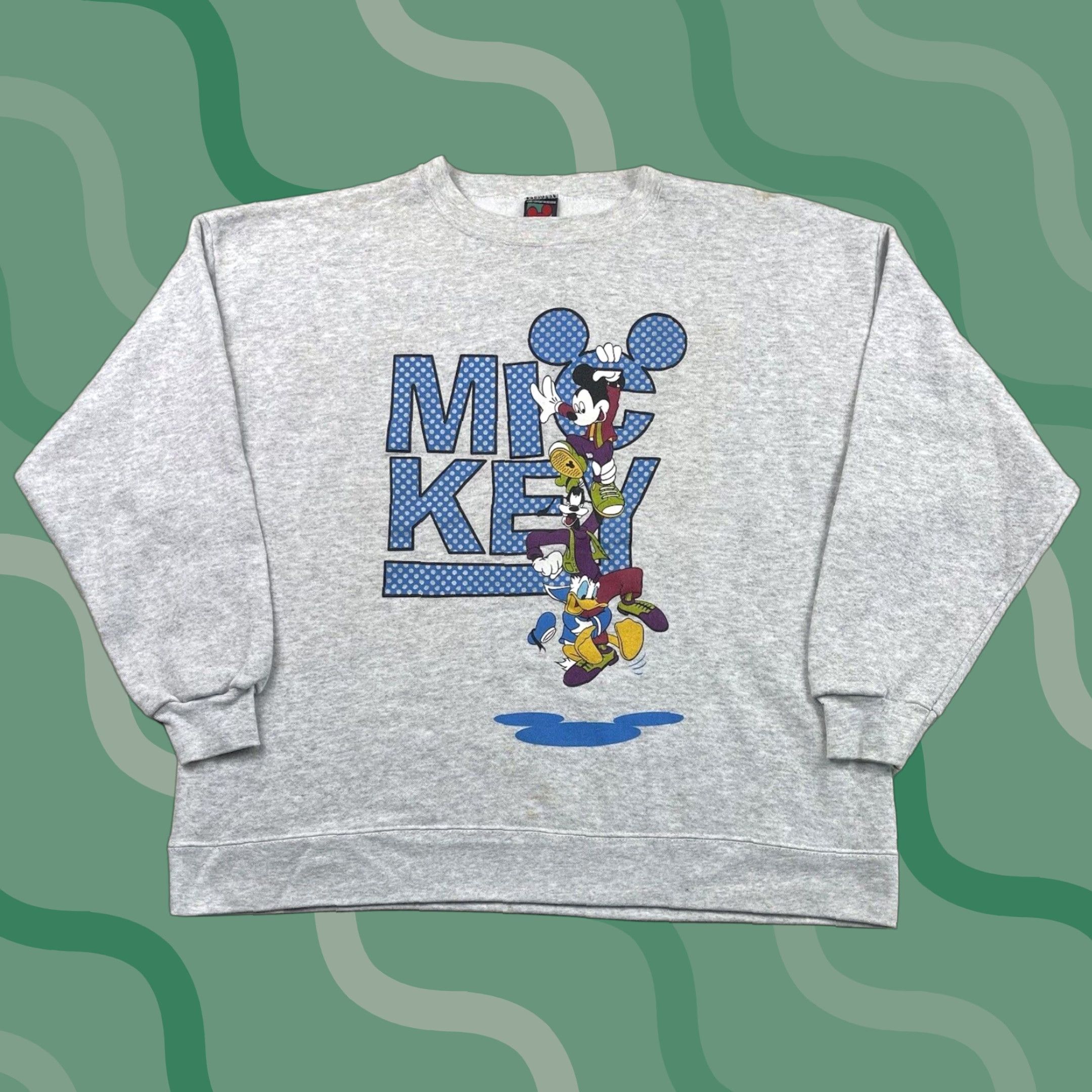 Vintage VINTAGE Disney Crewneck Sweatshirt XL Gray Mickey Mouse Donald Duck Goofy 90s Mens Size US XL / EU 56 / 4 - 1 Thumbnail