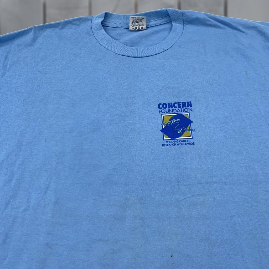 Vintage Concern Foundation Block Party Shirt Mens XL Cancer Research 2008 Charity Tee Blue Graphic Print Short Sleeve Crew Neck Cotton Vintage: No Size US XL / EU 56 / 4 - 1 Thumbnail
