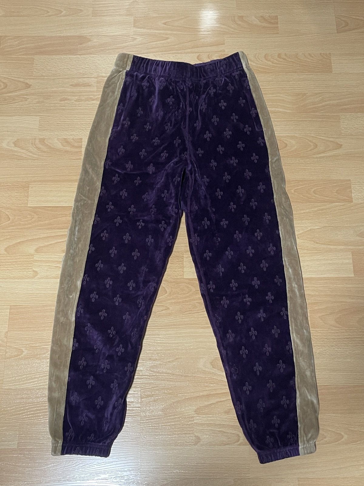 image of Octobers Very Own Monogram Velour Track Pant in Purple, Men's (Size 30)