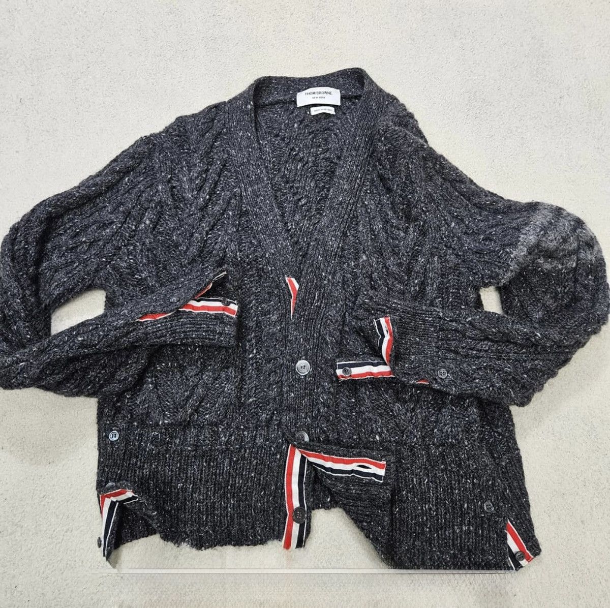 Thom Browne Thom Browne Diagonal Cable Mohair Wool Cardigan Size US M / EU 48-50 / 2 - 2 Thumbnail