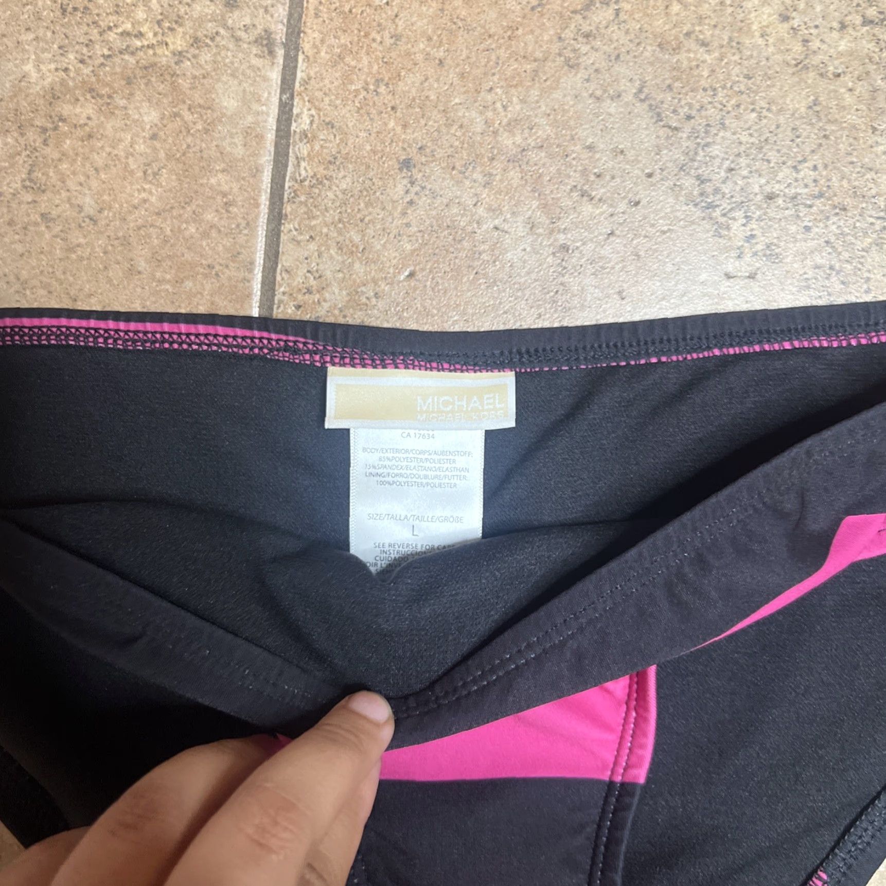 Michael Kors Michael Kors Womens Zip-Front Bikini Top Pink Stripe Large Plus Bottoms Size L / US 10 / IT 46 - 2 Thumbnail