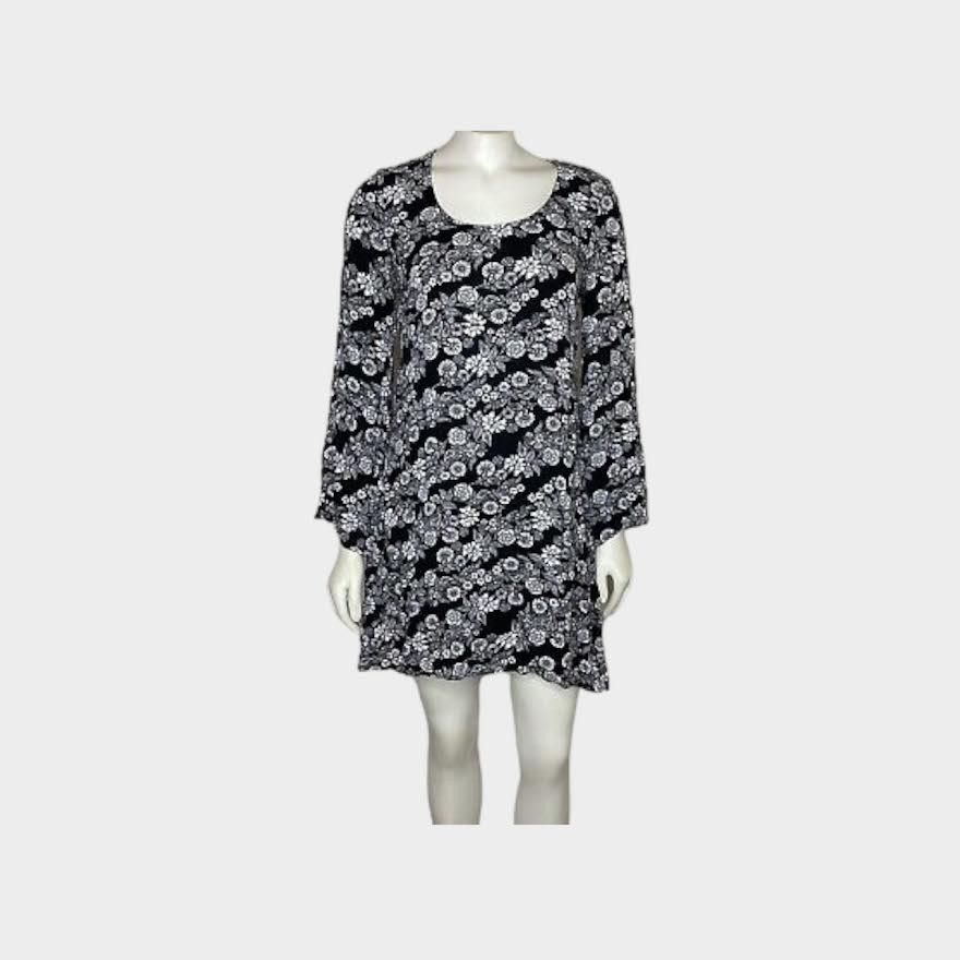 Mossimo Mossimo | Floral Black and White Bell Sleeve Dress | Small Size S / US 4 / IT 40 - 8 Thumbnail