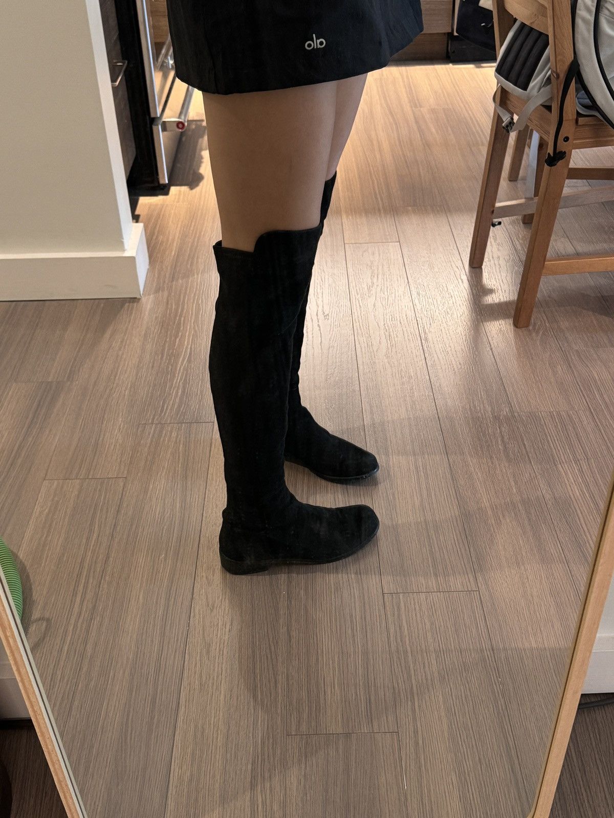 Stuart Weitzman SW classic 5050 boots black suede Size US 7 / IT 37 - 2 Thumbnail