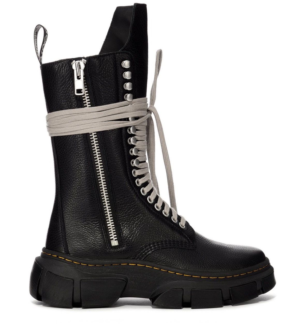image of Dr Martens x Rick Owens 1918 Calf Length Dmxl Cow Leather Shoes in Black, Men's