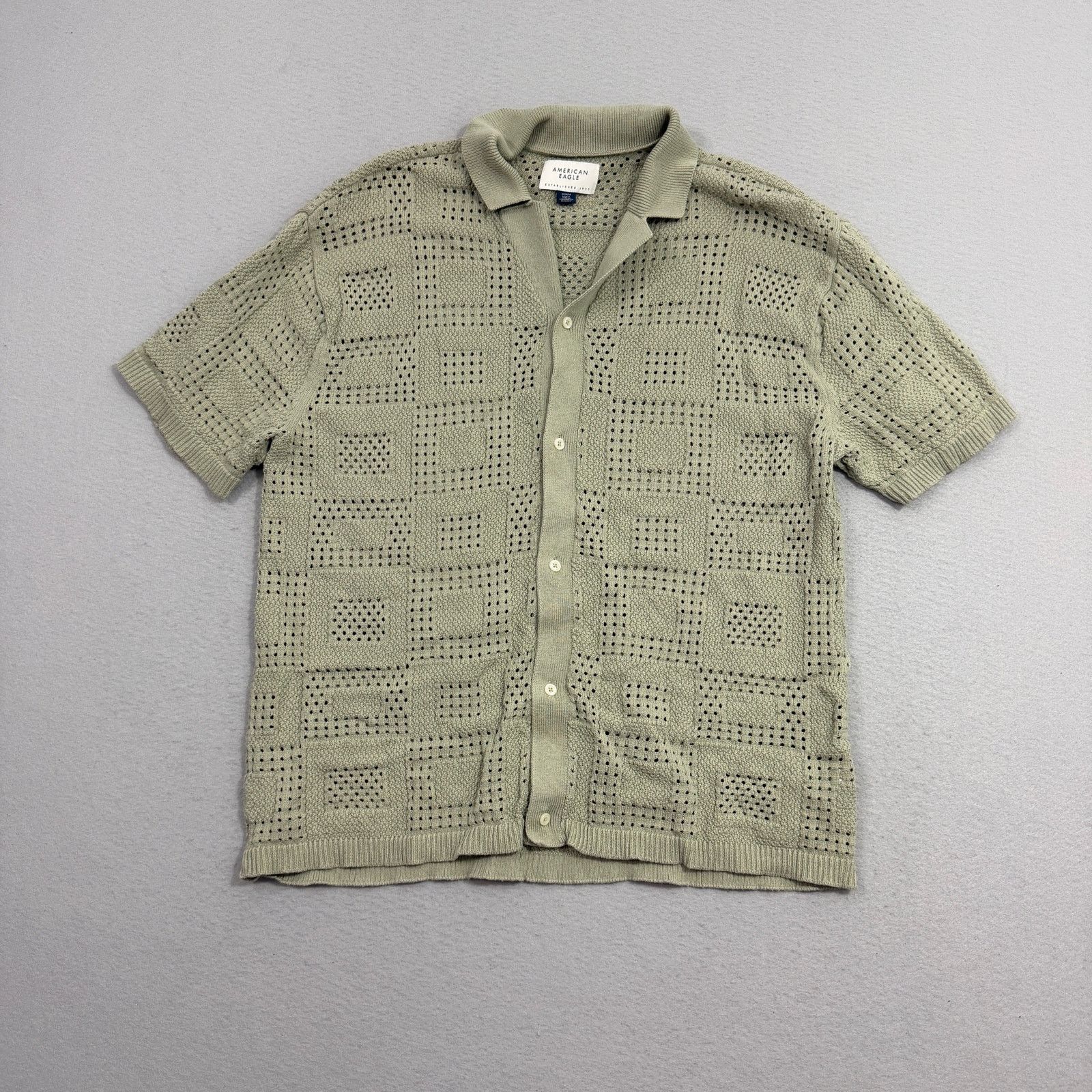 American Eagle Outfitters American Eagle Weekend Textured Checkerboard Sweater Polo Size US M / EU 48-50 / 2 - 1 Thumbnail