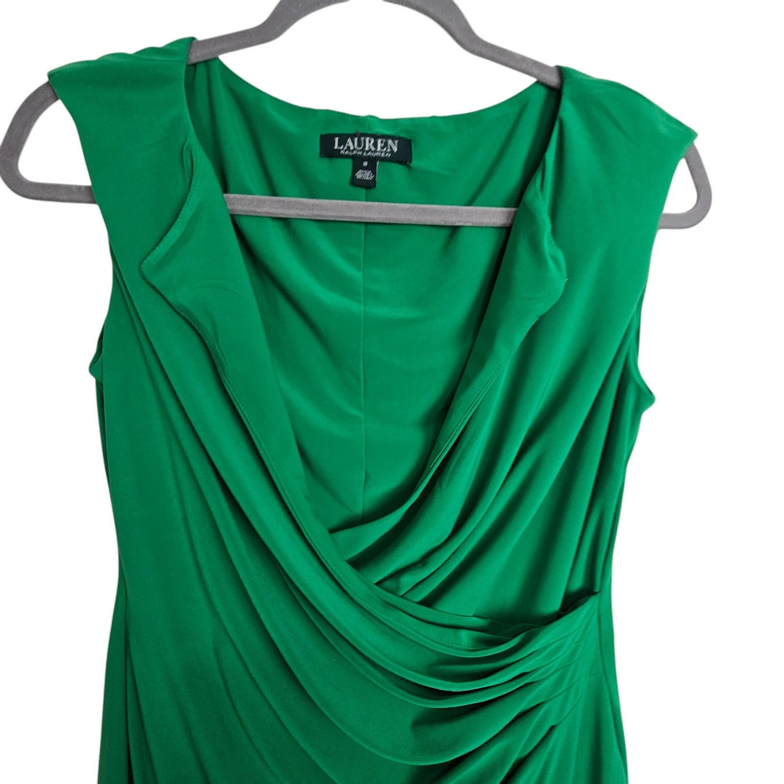 Lauren Ralph Lauren Lauren Ralph Lauren Womens Ruched Surplice Sheath Dress 8 Size M / US 6-8 / IT 42-44 - 2 Thumbnail
